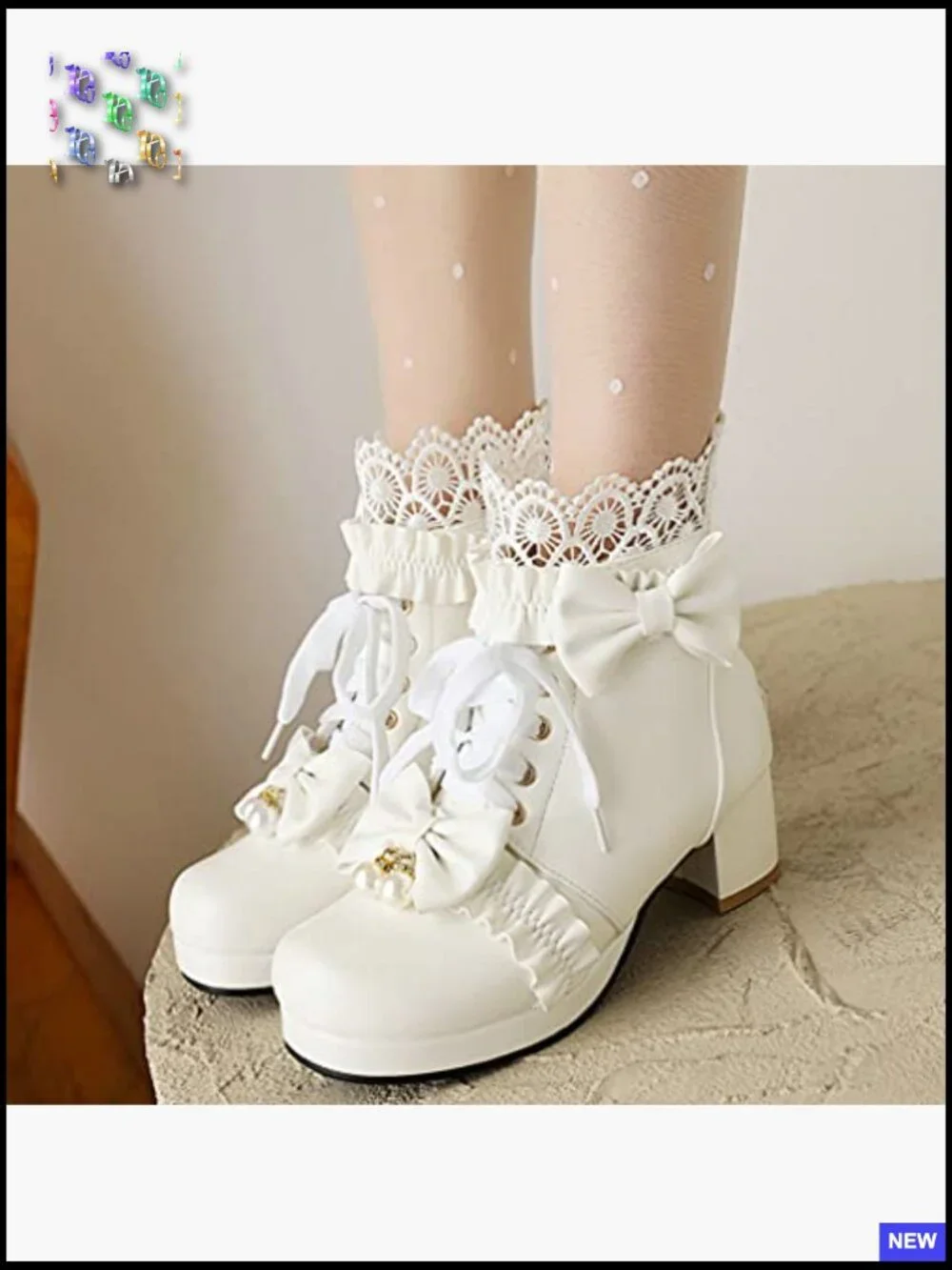 Chunky Heel Lace Up Ankle Boots Kawaii Cosplay Winter Shoes Platform
